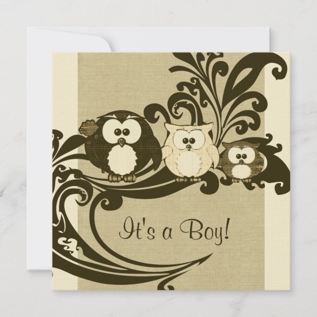 Invitation au Baby shower de la famille des chouet (Devant)