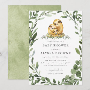 Invitation au Baby shower de la famille Sloth