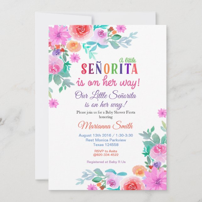 Invitation au Baby shower de la Fête Florale (Devant)