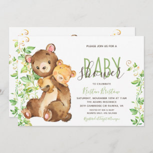 Invitation au Baby shower de la jungle du zoo des 