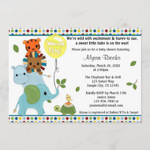 Invitation au Baby shower de la parade animale APK