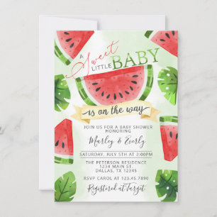 Invitation au Baby shower de la pastèque rouge tro
