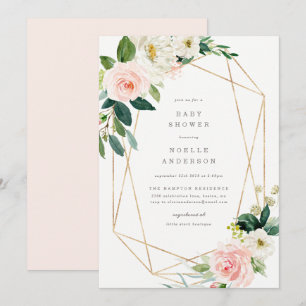 Invitation au Baby shower de la romance de printem