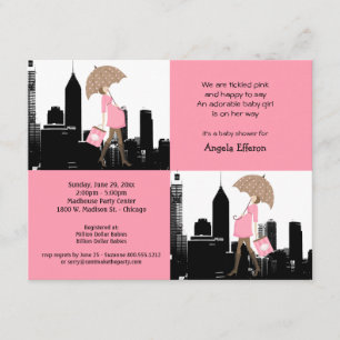 Invitation au Baby shower de la ville pour une nou