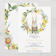 invitation au baby shower de lapin daffodil de pri