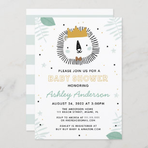 Invitation au Baby shower de Lion sauvage