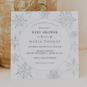 Invitation au Baby shower de Little Snowflake