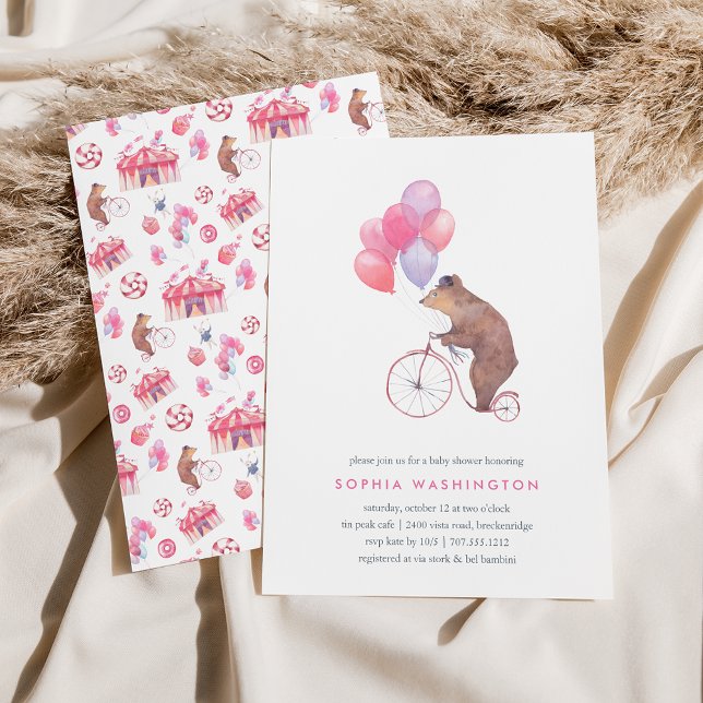 Invitation au Baby shower de l'ours vintage (Créateur téléchargé)