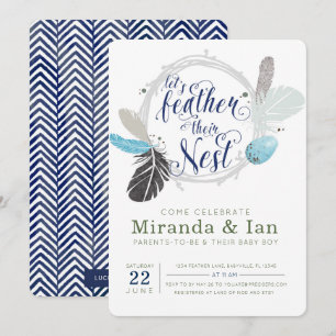 Invitation au Baby shower de nid Boho