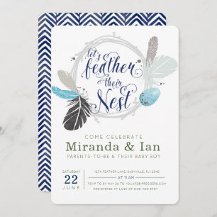 Invitation au Baby shower de nid de Boho