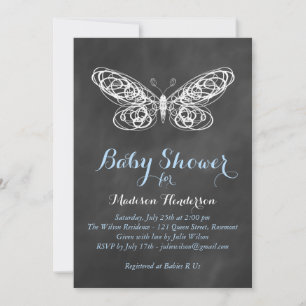 Invitation au Baby shower de papillon en tableau n
