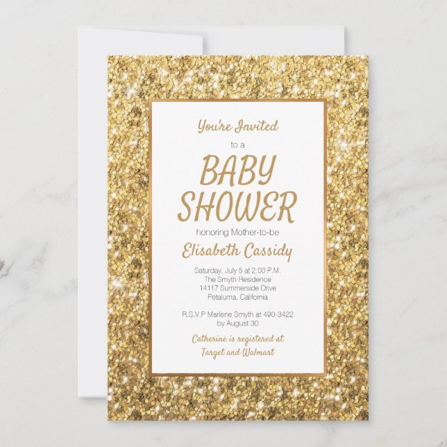 Invitation au Baby shower de Parties scintillant d (Devant)