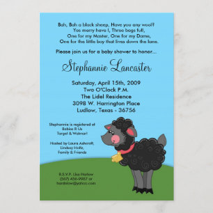 Invitation au Baby shower de pépinière de moutons