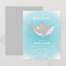 Invitation au Baby shower de requin doux