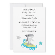 Invitation au Baby shower de requins