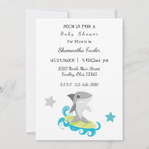 Invitation au Baby shower de requins