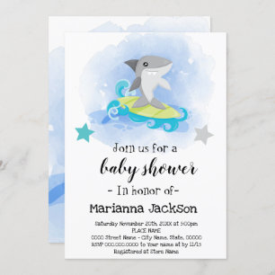 Invitation au Baby shower de requins