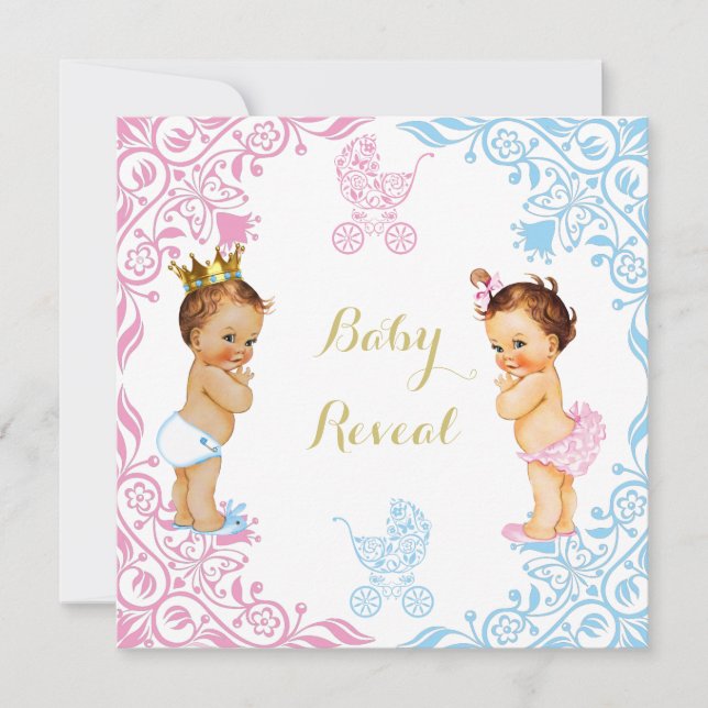 Invitation au Baby shower de révélation de bébé (Devant)