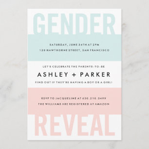 Invitation au Baby shower de révélation de genre s