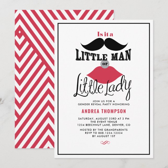 Invitation au Baby shower de révélations rétrospec (Devant / Derrière)