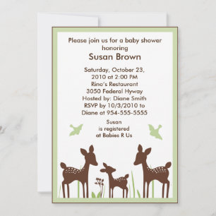 Invitation au Baby shower de saule biologique/cerf