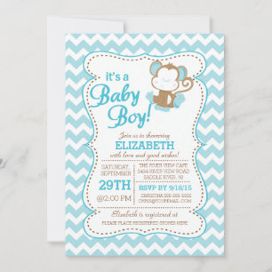 Invitation au Baby shower de singe de Jungle Safar