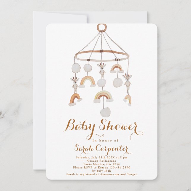 Invitation au Baby shower de soins infirmiers neut (Devant)