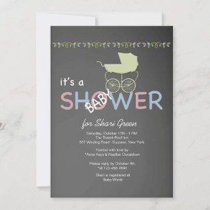 Invitation au Baby shower de tableau de bord