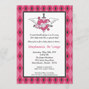 Invitation au Baby shower de tatouage Girl Punk Ro