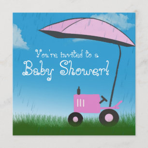 Invitation au Baby shower de tracteur : Tracteur r