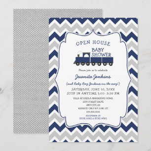 Invitation au Baby shower de train Open House