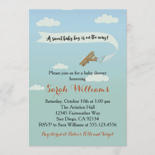 Invitation au Baby shower de transport aérien
