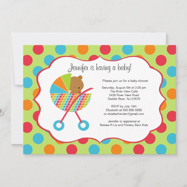 Invitation au Baby shower de transport de bébés co (Devant)