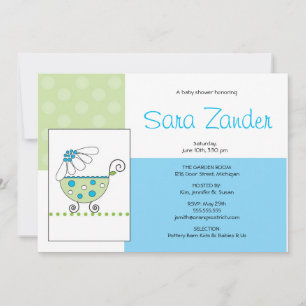 Invitation au Baby shower de transport de marais b