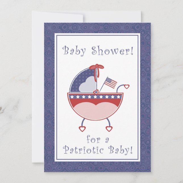 Invitation au Baby shower de transport patriotique (Devant)