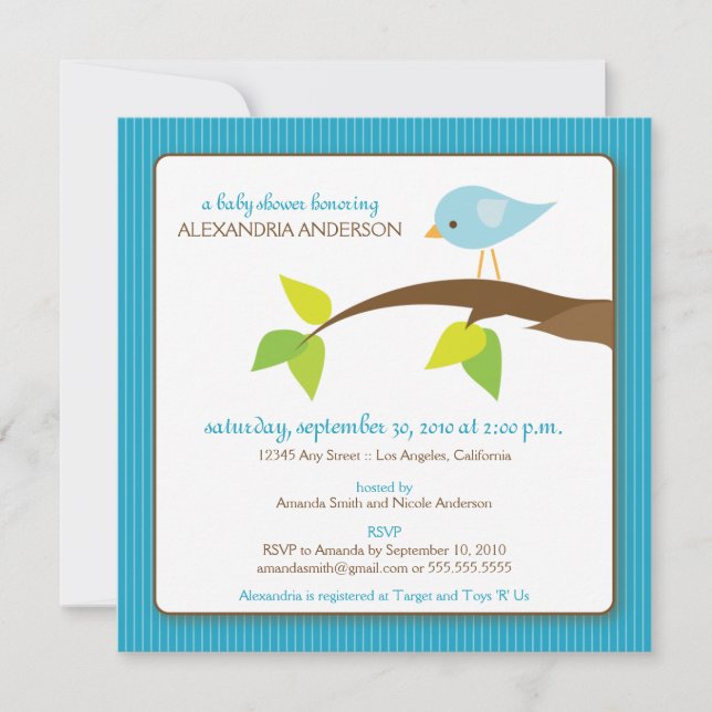Invitation au Baby shower de tweet de {TBA} (Devant)