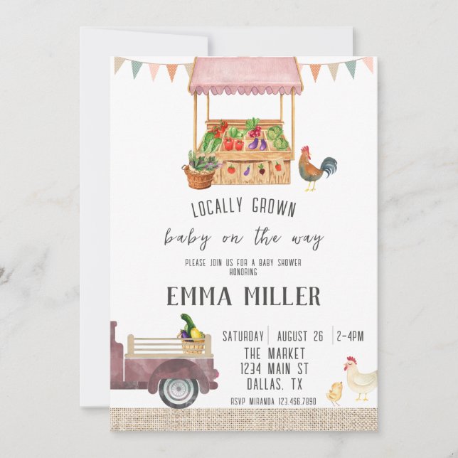 Invitation au Baby shower des agriculteurs (Devant)