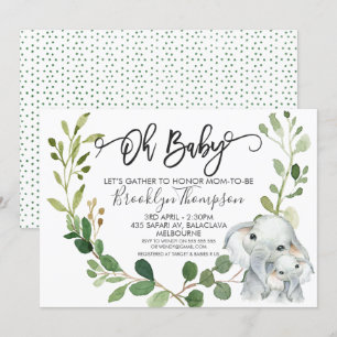 Invitation au Baby shower des animaux Safari neutr