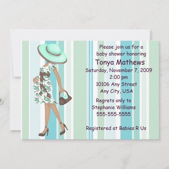 Invitation au Baby shower des bandes (AA) (Devant)