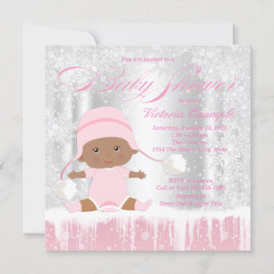 Invitation au Baby shower des Filles Winter Wonder