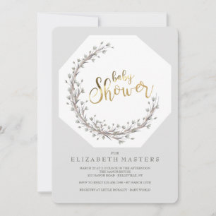 Invitation au Baby shower des fleurs de dainty