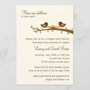 Invitation au Baby shower des Jumeaux des Trois No