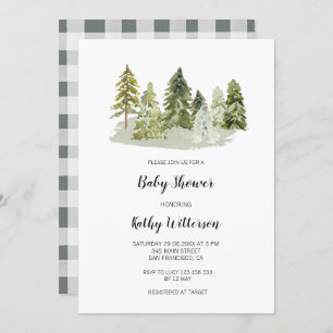 Invitation au Baby shower des pins