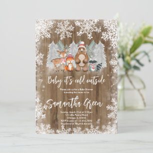 Invitation au Baby shower d'hiver des bois