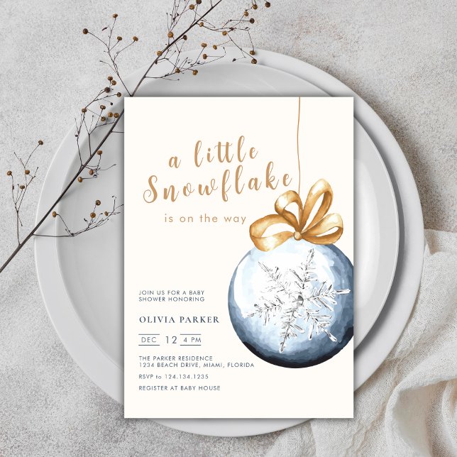 Invitation au Baby shower d'hiver d'un petit floco (A Little Snowflake Winter Baby Shower Invitation)
