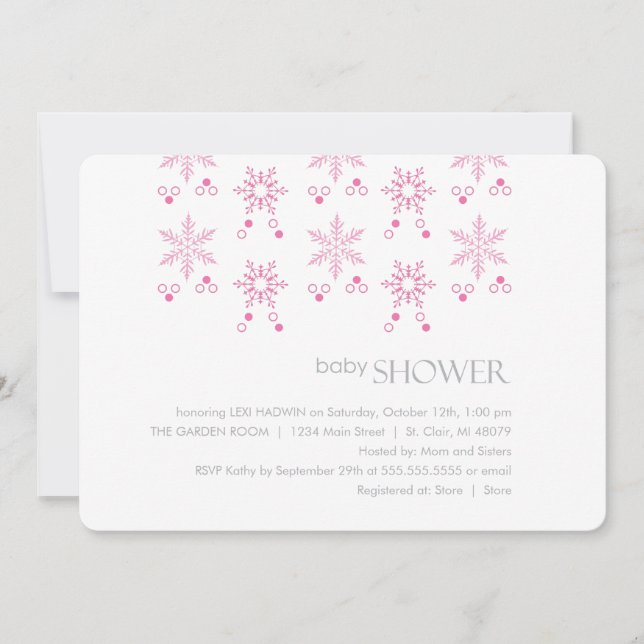 Invitation au Baby shower d'hiver| Fille (Devant)