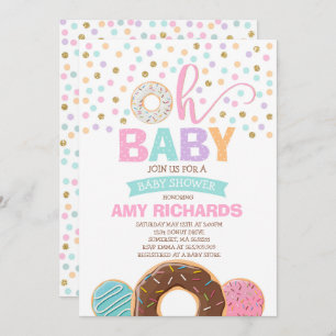 Invitation au Baby shower Donut Ne Sprinkle Douche