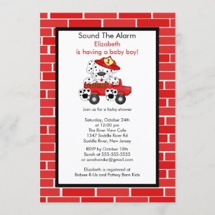 Invitation au Baby shower du camion-citerne Dalmat