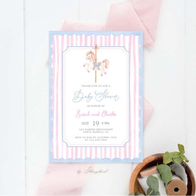 Invitation au Baby shower du carrousel (Créateur téléchargé)