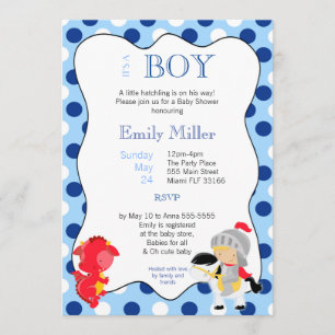Invitation au Baby shower du Dragon de Knight